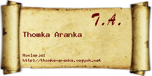 Thomka Aranka névjegykártya